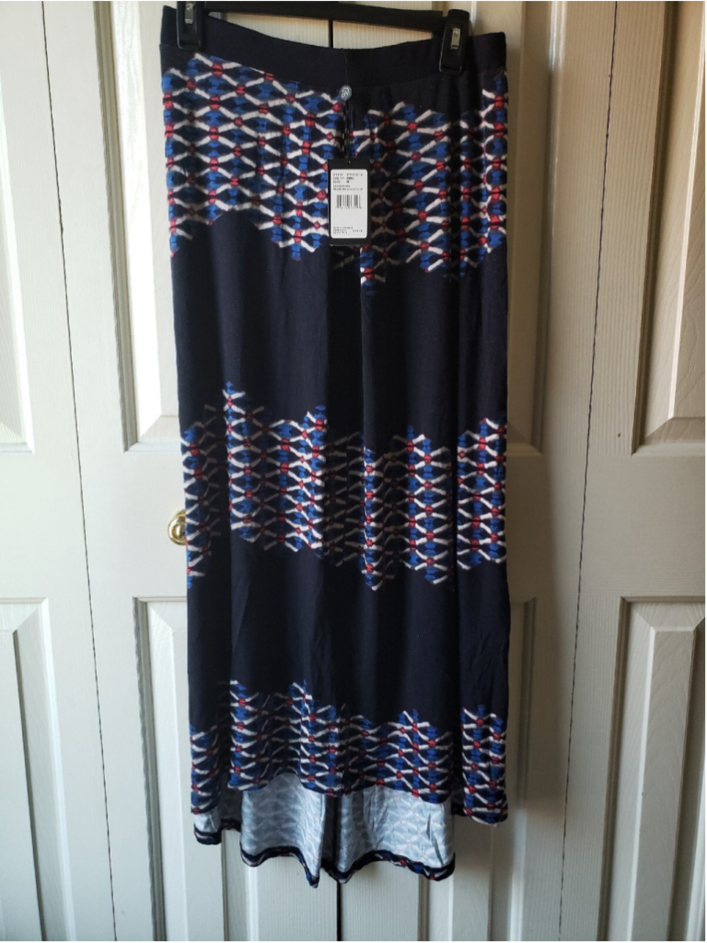 ADRIANNA PAPELL MEDIUM ELASTIC WAIST PULL ON 'HI-LOW' LONG SKIRT CHIC CORE